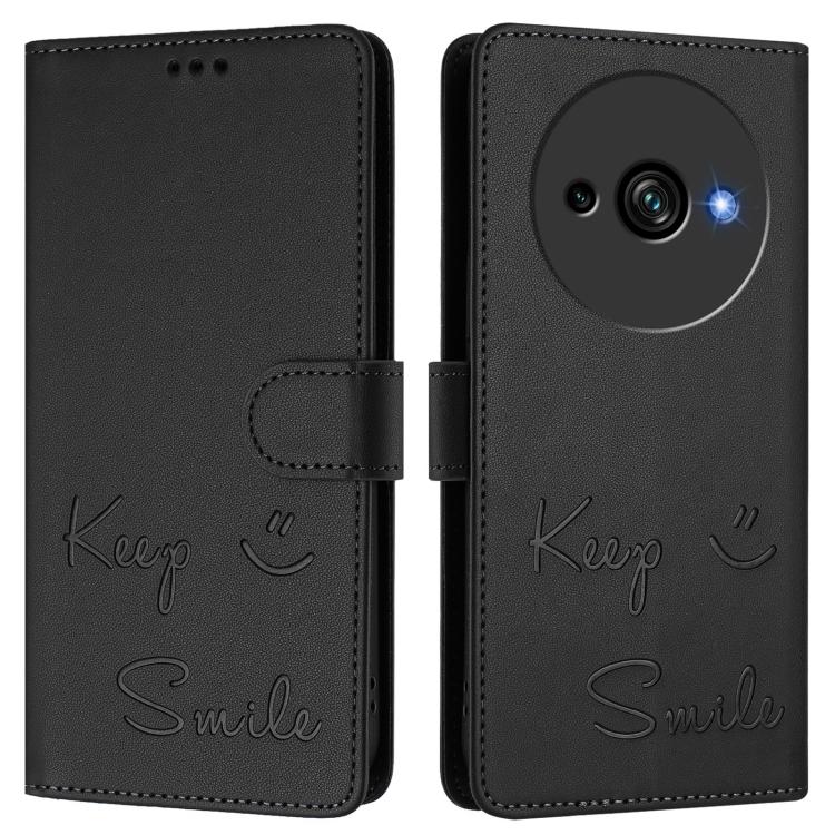 For Oukitel C59 / C59 Pro Smile Embossing RFID Leather Phone Case