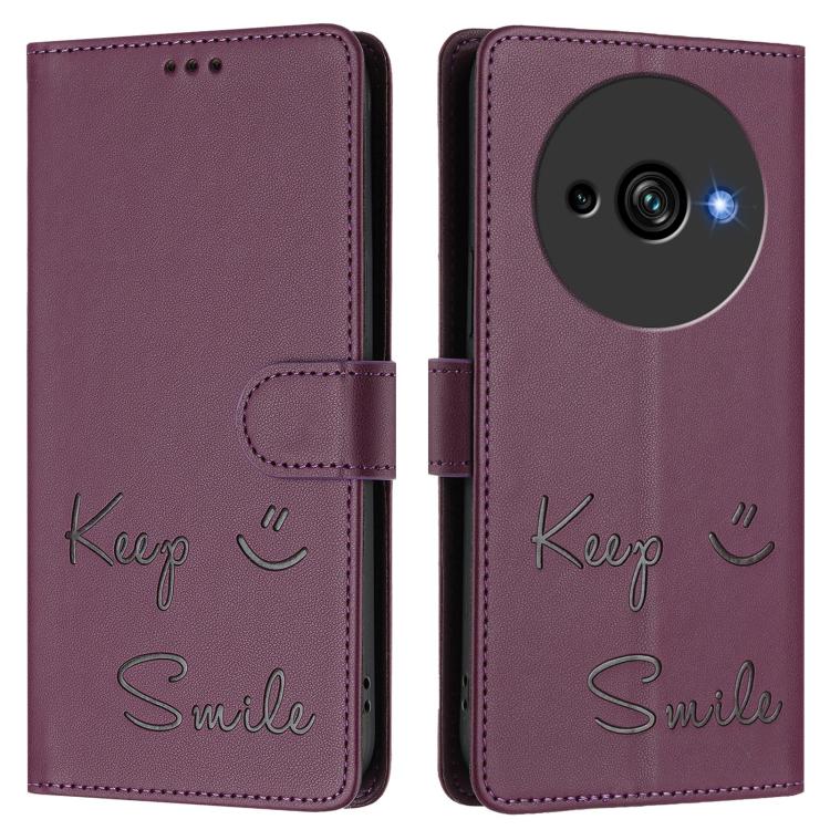 For Oukitel C59 / C59 Pro Smile Embossing RFID Leather Phone Case