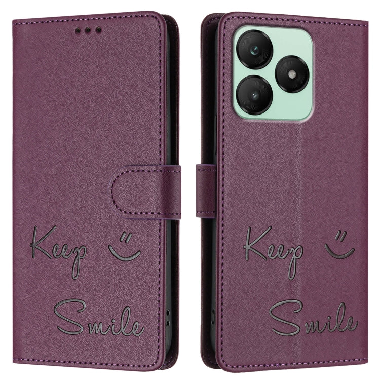 For Wiko T20 Smile Embossing RFID Leather Phone Case