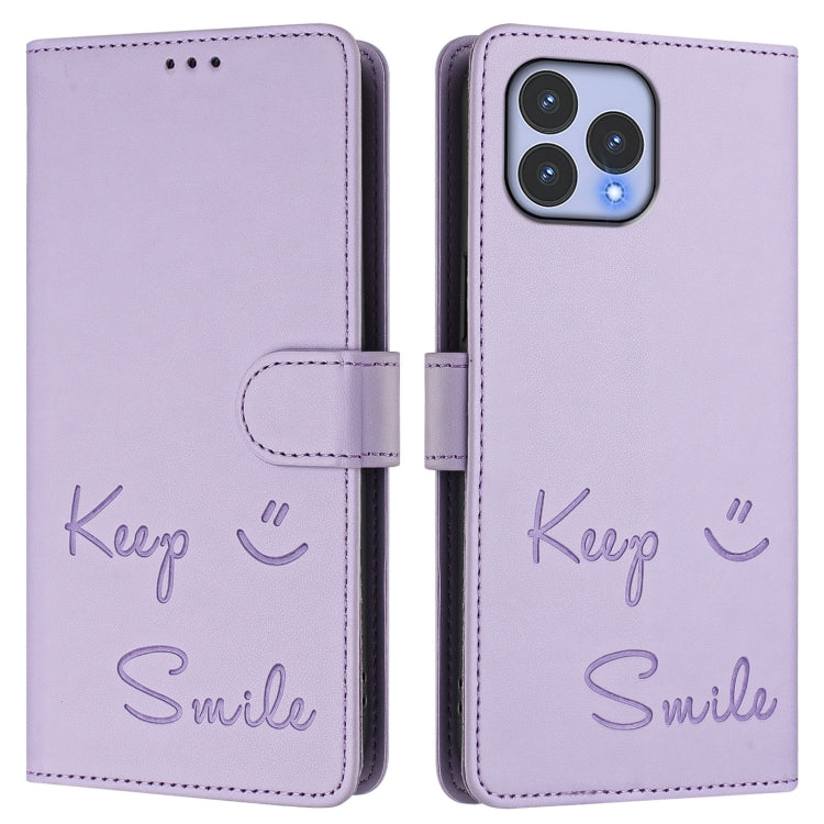 For Wiko T60 / Cubot P80 Smile Embossing RFID Leather Phone Case