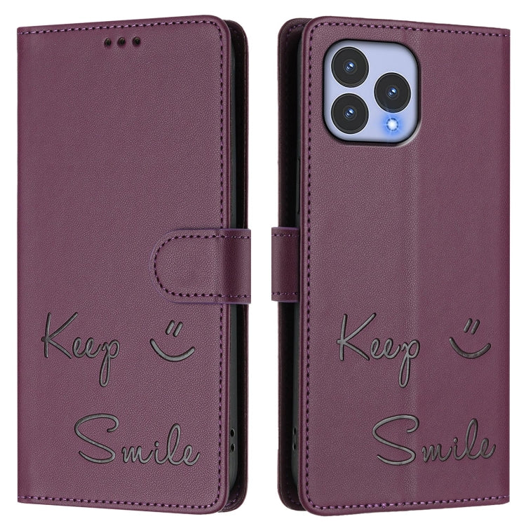 For Wiko T60 / Cubot P80 Smile Embossing RFID Leather Phone Case