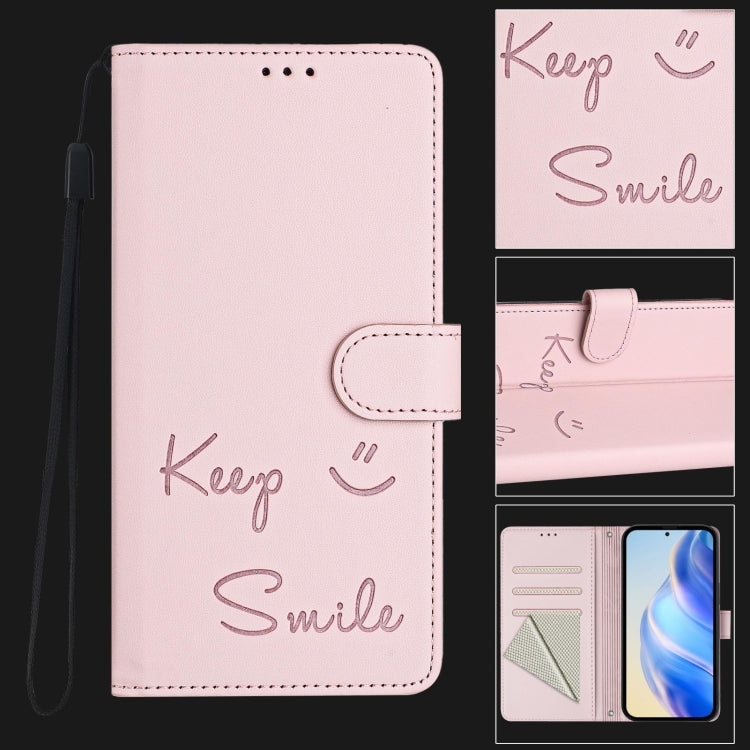 For ZTE Blade A53 / A53+ Smile Embossing RFID Leather Phone Case