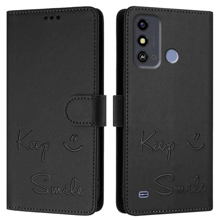 For ZTE Blade A53 / A53+ Smile Embossing RFID Leather Phone Case