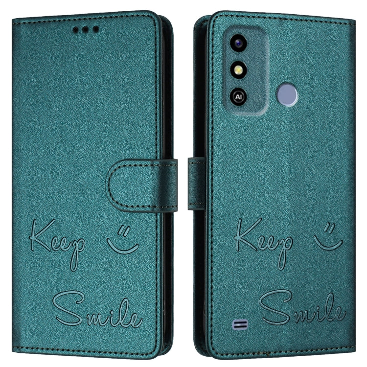 For ZTE Blade A53 / A53+ Smile Embossing RFID Leather Phone Case