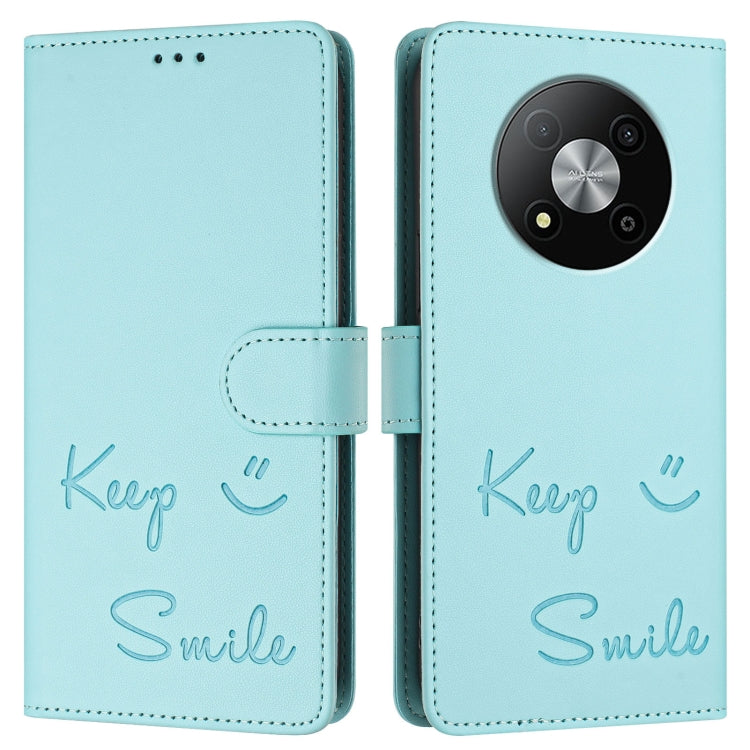 For ZTE Blade A73 5G Smile Embossing RFID Leather Phone Case