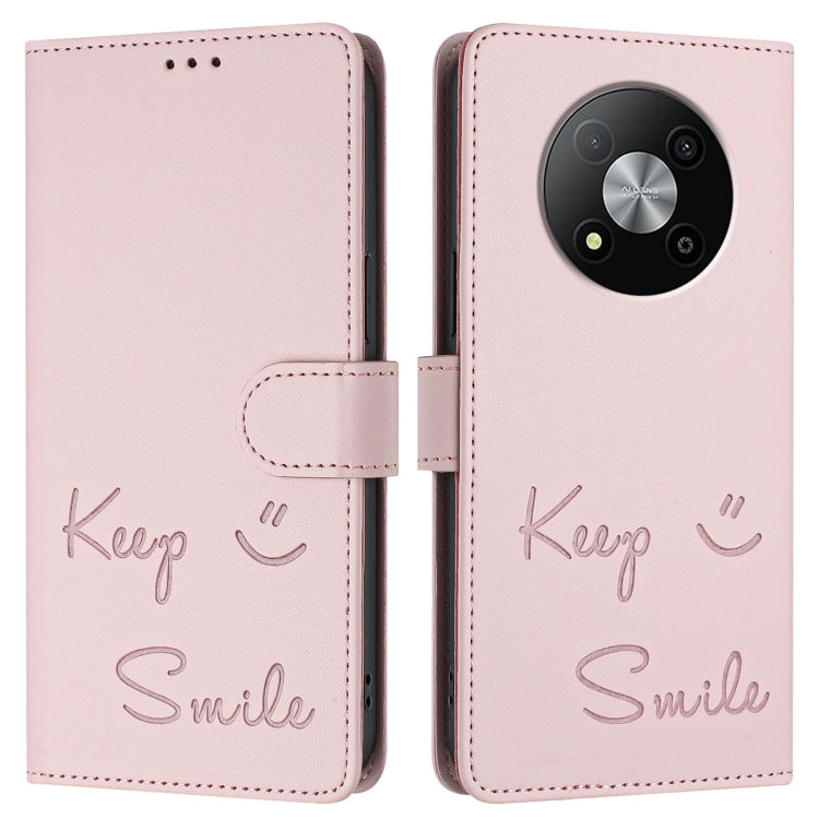 For ZTE Blade A73 5G Smile Embossing RFID Leather Phone Case