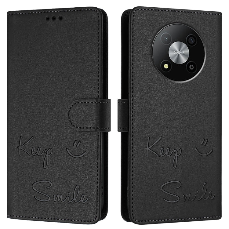For ZTE Blade A73 5G Smile Embossing RFID Leather Phone Case