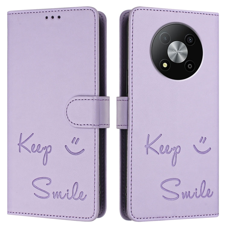 For ZTE Blade A73 5G Smile Embossing RFID Leather Phone Case