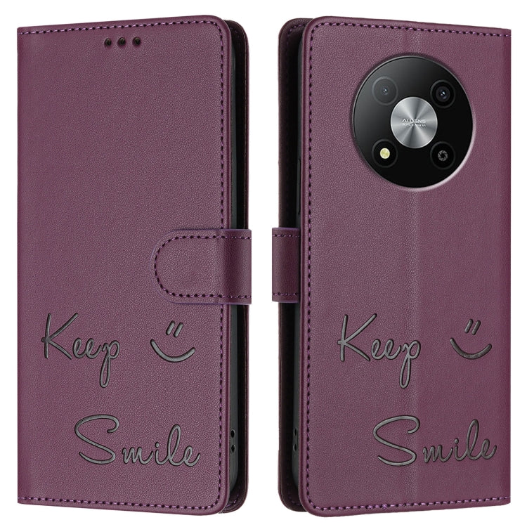 For ZTE Blade A73 5G Smile Embossing RFID Leather Phone Case
