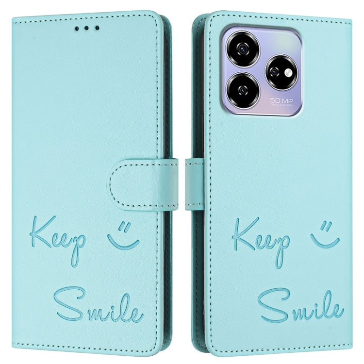 For ZTE Blade V60 / Axon 60 4G Smile Embossing RFID Leather Phone Case
