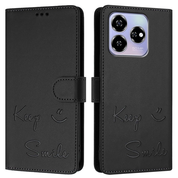 For ZTE Blade V60 / Axon 60 4G Smile Embossing RFID Leather Phone Case