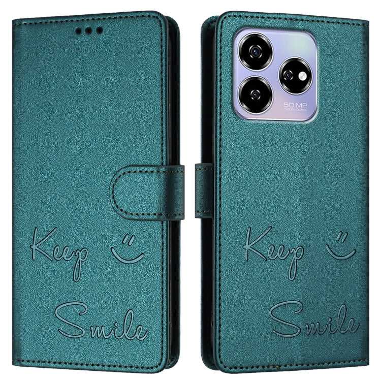 For ZTE Blade V60 / Axon 60 4G Smile Embossing RFID Leather Phone Case