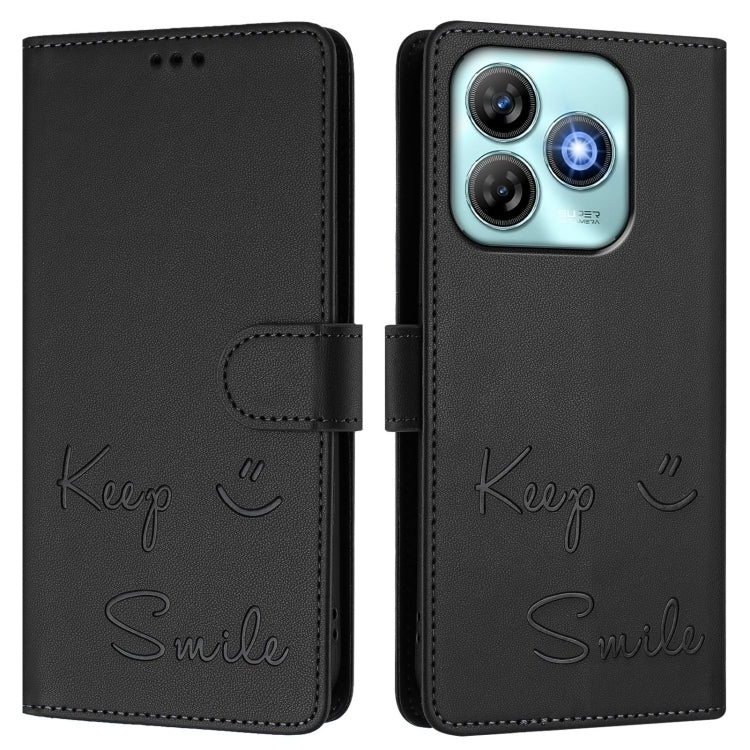 For ZTE Blade A75 4G Smile Embossing RFID Leather Phone Case