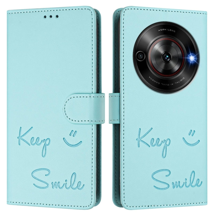 For ZTE Blade A75 5G Smile Embossing RFID Leather Phone Case