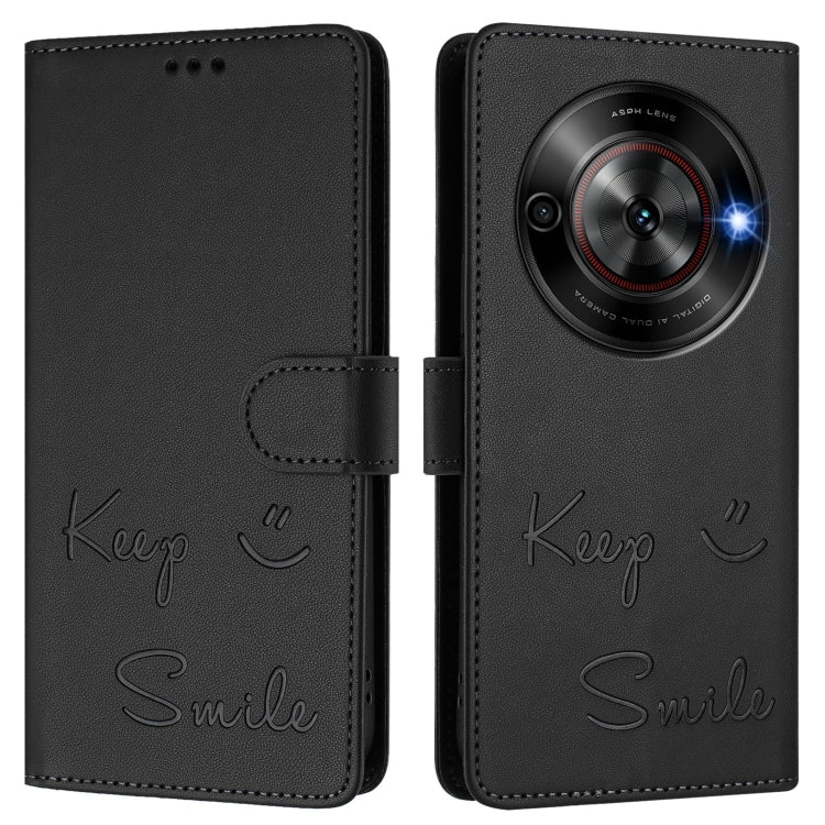 For ZTE Blade A75 5G Smile Embossing RFID Leather Phone Case