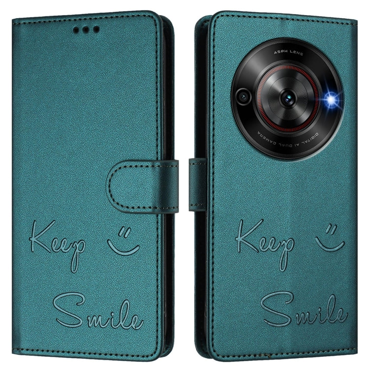 For ZTE Blade A75 5G Smile Embossing RFID Leather Phone Case