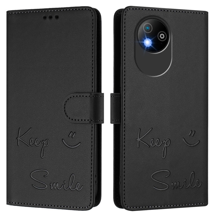 For ZTE Blade A35 Lite Smile Embossing RFID Leather Phone Case