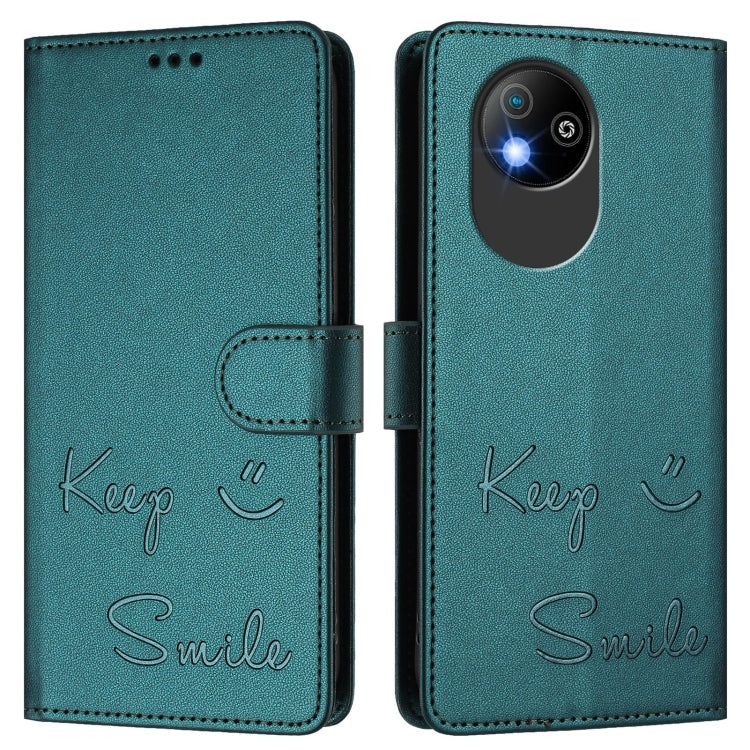 For ZTE Blade A35 Lite Smile Embossing RFID Leather Phone Case