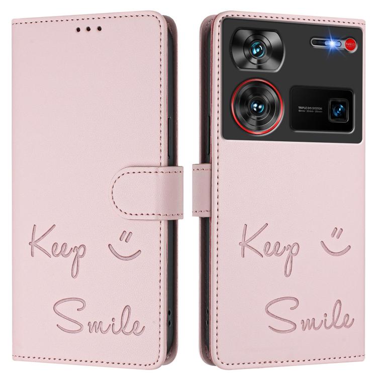 For ZTE nubia Z60 Ultra Smile Embossing RFID Leather Phone Case