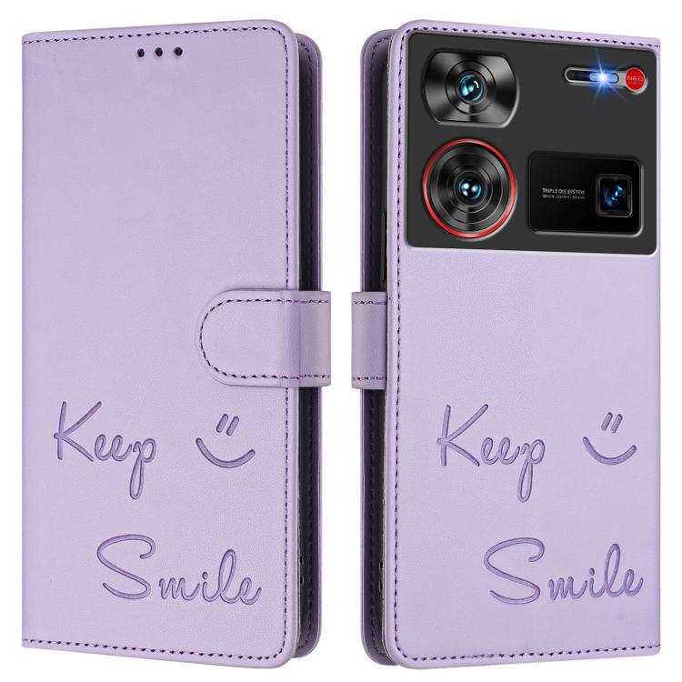 For ZTE nubia Z60 Ultra Smile Embossing RFID Leather Phone Case