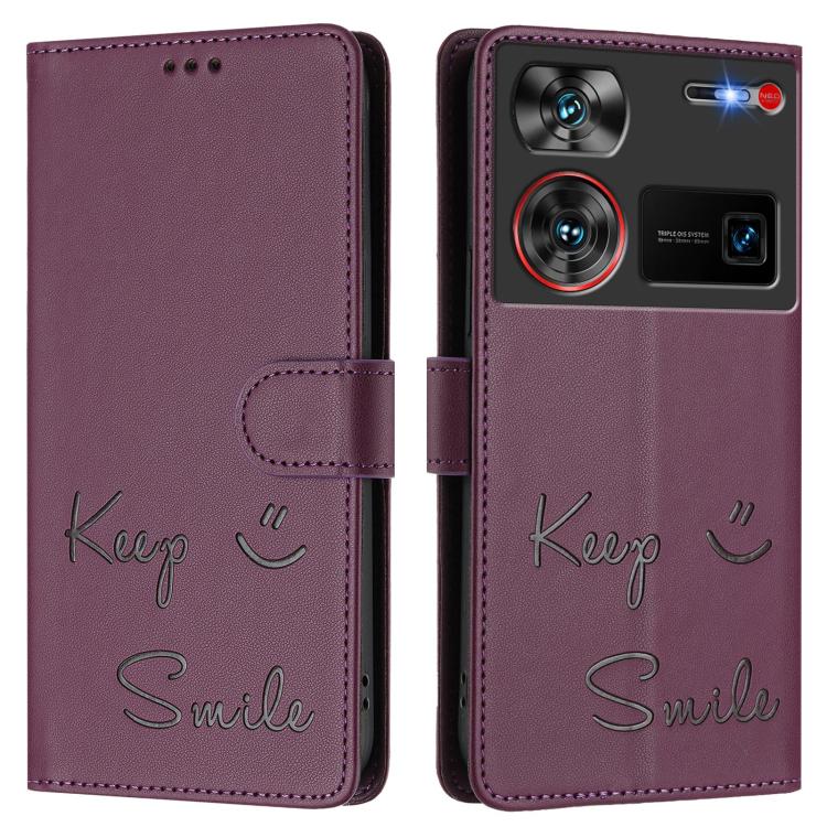 For ZTE nubia Z60 Ultra Smile Embossing RFID Leather Phone Case