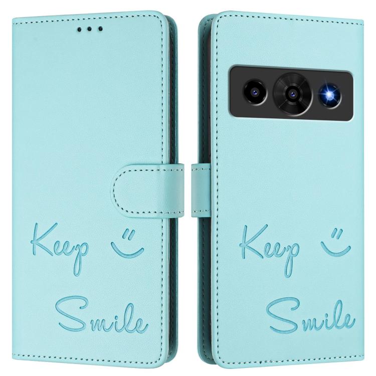 For ZTE Optus X Value 5G Smile Embossing RFID Leather Phone Case