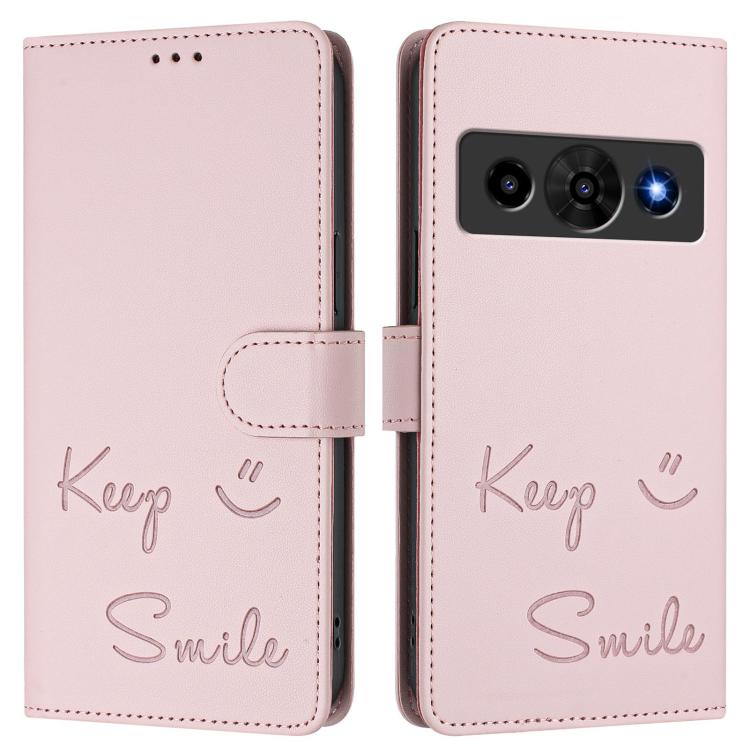 For ZTE Optus X Value 5G Smile Embossing RFID Leather Phone Case