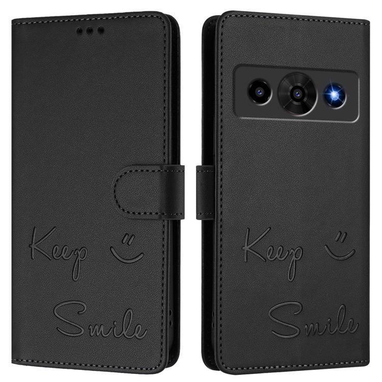 For ZTE Optus X Value 5G Smile Embossing RFID Leather Phone Case