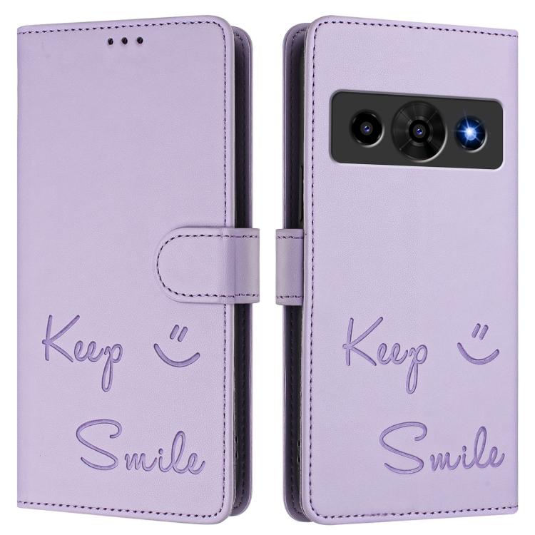 For ZTE Optus X Value 5G Smile Embossing RFID Leather Phone Case