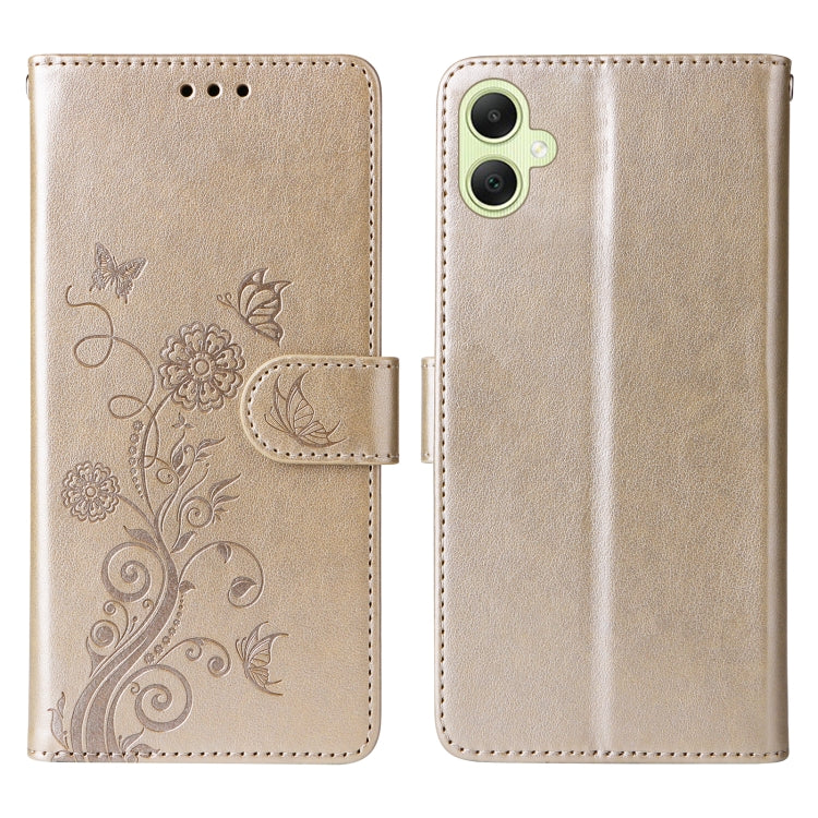 For Galaxy A05 Embossed Butterfly Flowers Leather Phone Case