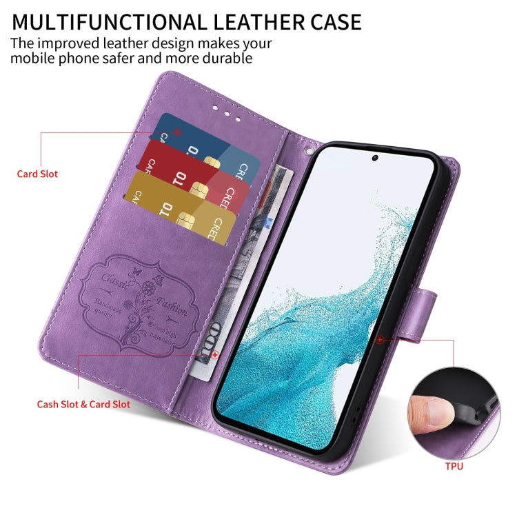 For Galaxy A05s Embossed Butterfly Flowers Leather Phone Case