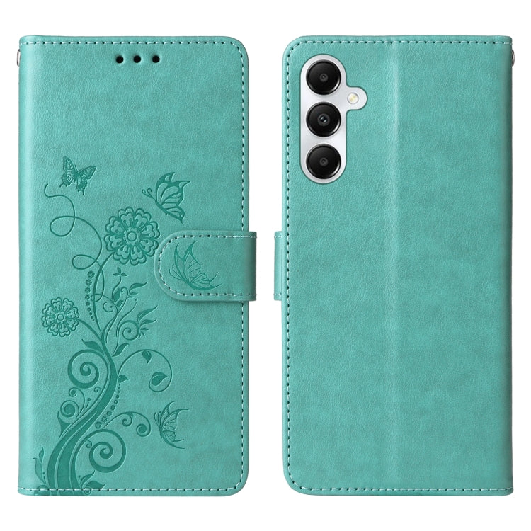For Galaxy A05s Embossed Butterfly Flowers Leather Phone Case