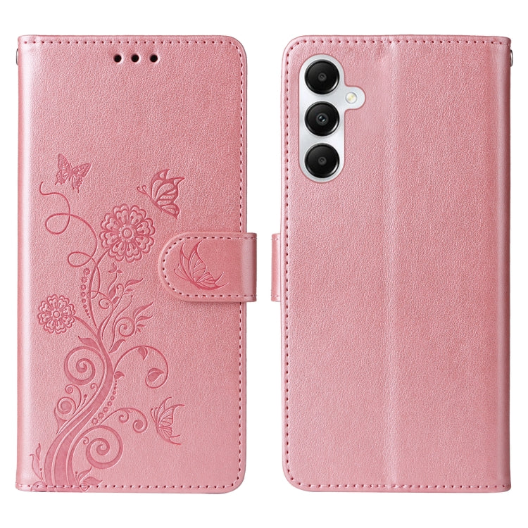 For Galaxy A05s Embossed Butterfly Flowers Leather Phone Case