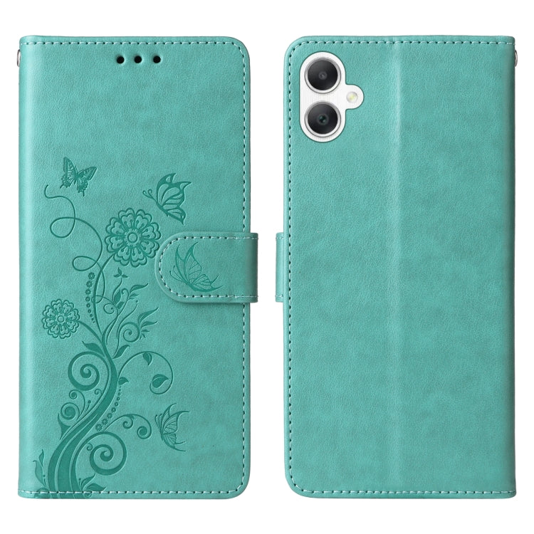 For Galaxy A06 Embossed Butterfly Flowers Leather Phone Case