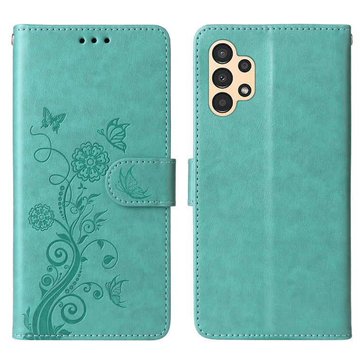 For Galaxy A13 4G / 5G Embossed Butterfly Flowers Leather Phone Case