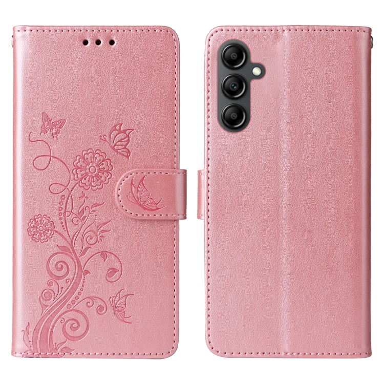 For Galaxy A14 4G / 5G Embossed Butterfly Flowers Leather Phone Case