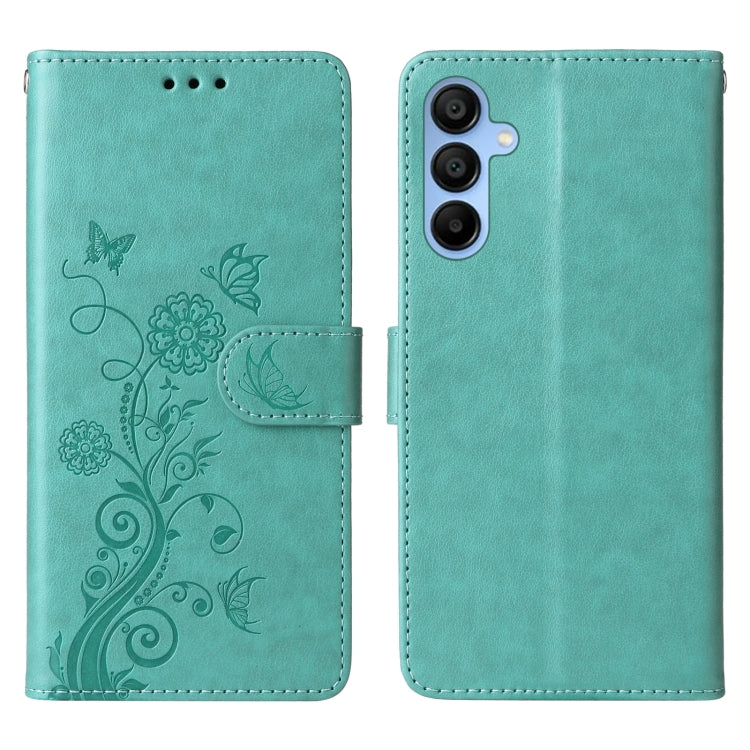For Galaxy A15 4G / 5G Embossed Butterfly Flowers Leather Phone Case