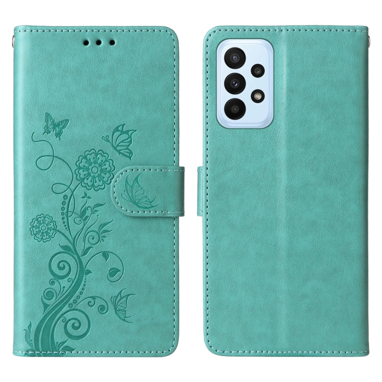 For Galaxy A23 4G / 5G Embossed Butterfly Flowers Leather Phone Case
