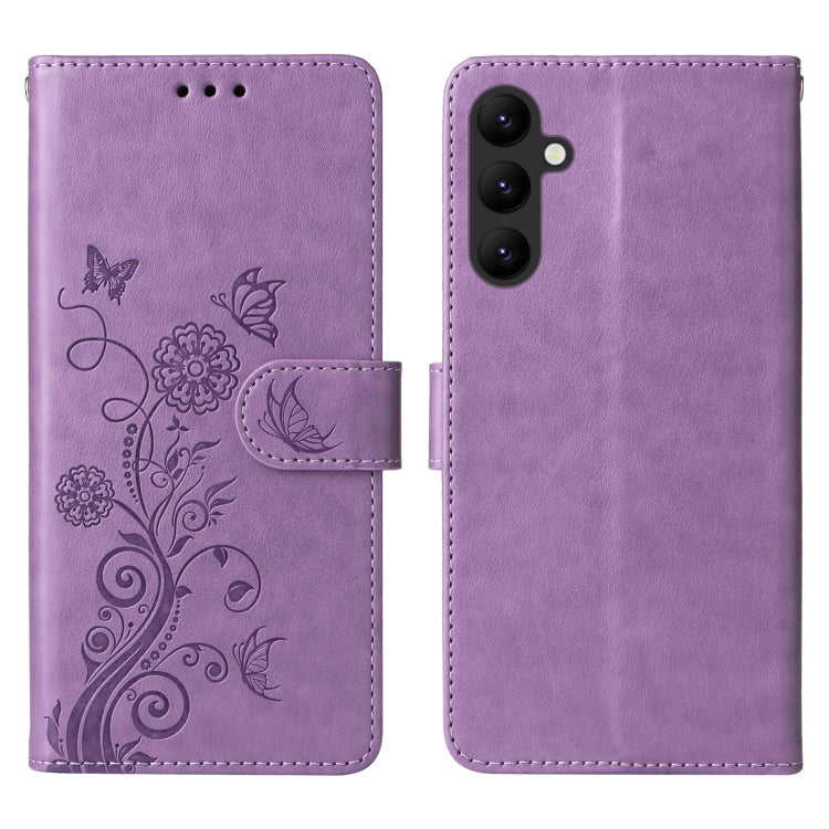 For Galaxy A24 5G Embossed Butterfly Flowers Leather Phone Case