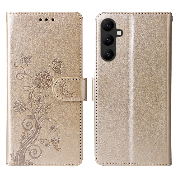 For Galaxy A24 5G Embossed Butterfly Flowers Leather Phone Case
