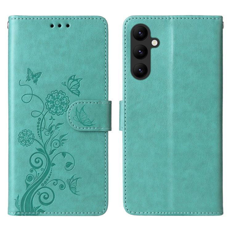 For Galaxy A24 5G Embossed Butterfly Flowers Leather Phone Case