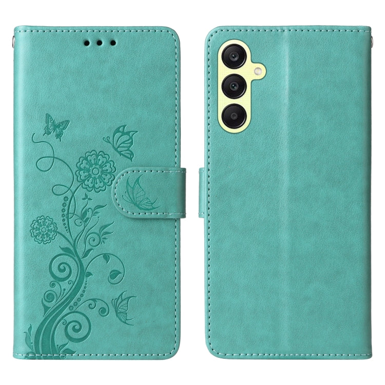 For Galaxy A25 5G Global Embossed Butterfly Flowers Leather Phone Case