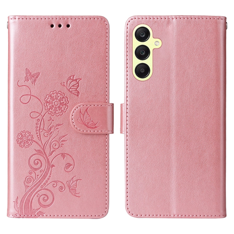 For Galaxy A25 5G Global Embossed Butterfly Flowers Leather Phone Case