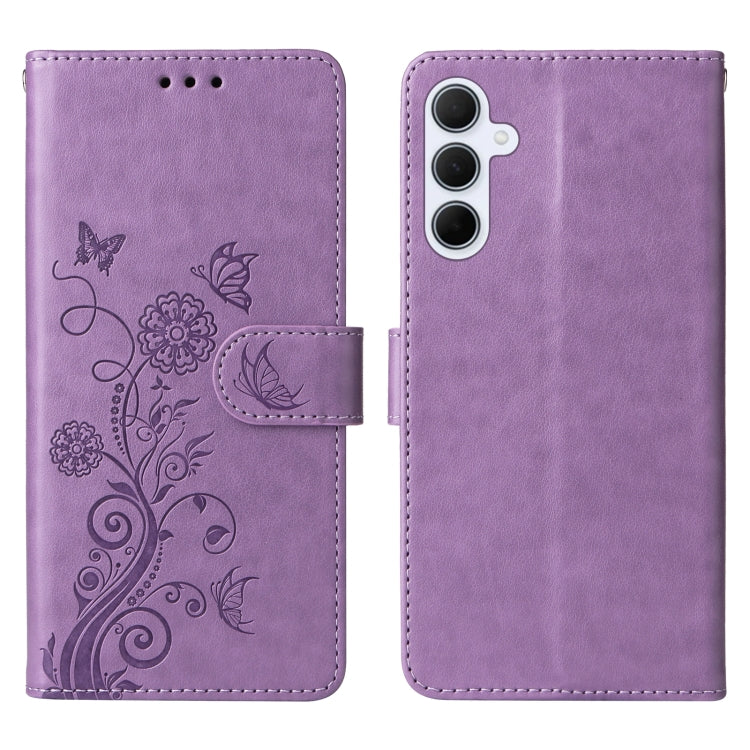 For Galaxy A35 5G Embossed Butterfly Flowers Leather Phone Case