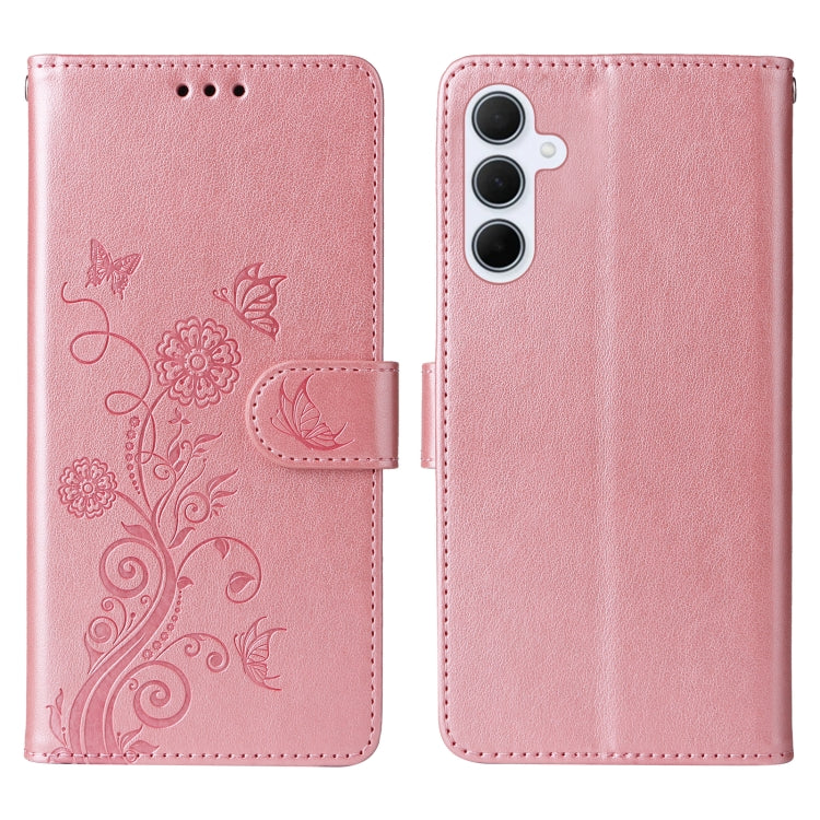 For Galaxy A35 5G Embossed Butterfly Flowers Leather Phone Case