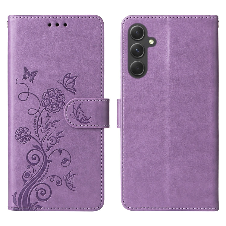 For Galaxy A54 5G Embossed Butterfly Flowers Leather Phone Case