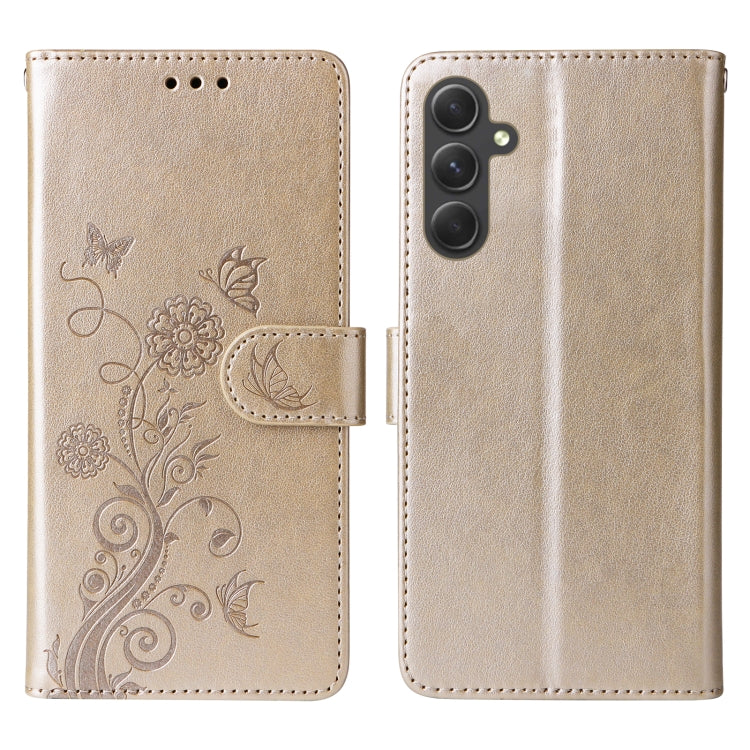 For Galaxy A54 5G Embossed Butterfly Flowers Leather Phone Case