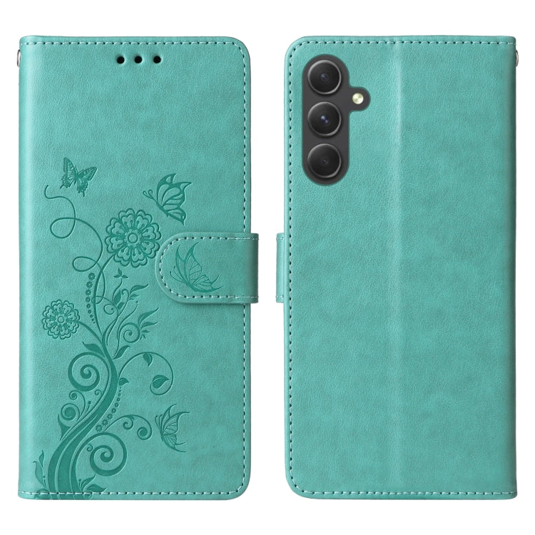 For Galaxy A54 5G Embossed Butterfly Flowers Leather Phone Case