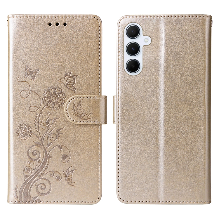 For Galaxy A55 5G Embossed Butterfly Flowers Leather Phone Case