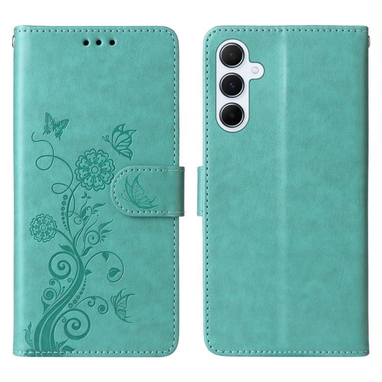 For Galaxy A55 5G Embossed Butterfly Flowers Leather Phone Case